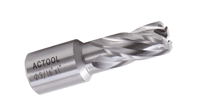 ACTOOL 9/16" Diameter Ã— 1" Depth of Cut HSS ANNULAR Cutter with 3/4'' Weldon Shank - Image 1